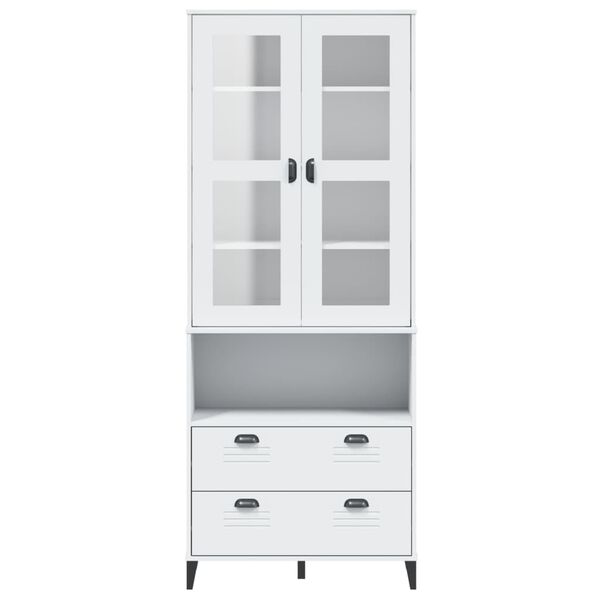 vidaXL Ντουλάπι Ψηλό VIKEN Λευκός 80x40x80 εκ. από Μασίφ Ξύλο Πεύκου