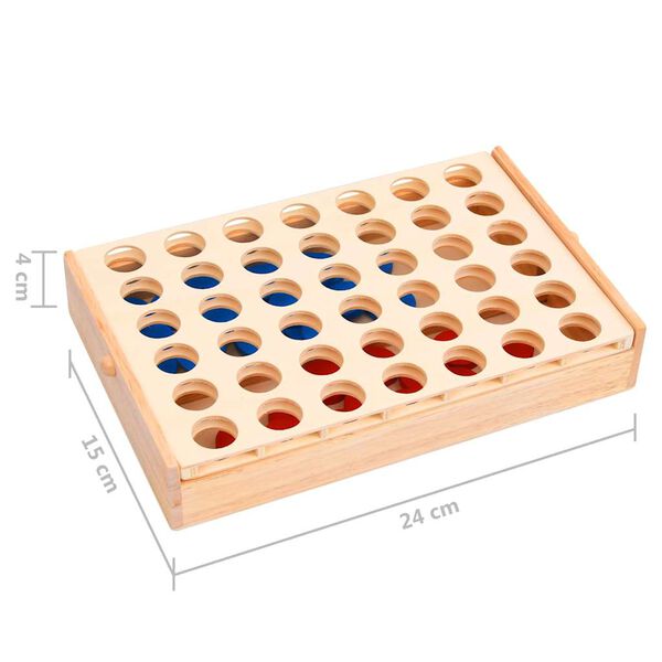 vidaXL Παιχνίδι 4 στη Σειρά 24 x 15 x 4 εκ. από Μασίφ Ξύλο
