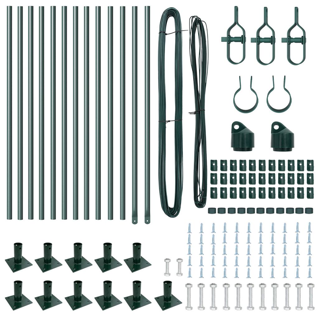 vidaXL Πό posts φράχτη 13 pcs Πράσινο Ø32mm 70 εκ