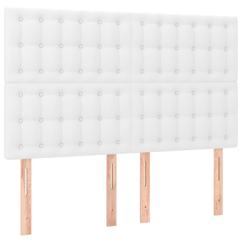 vidaXL Κρεβάτι Boxspring με Στρώμα Λευκό 140x200εκ.από Συνθετικό Δέρμα