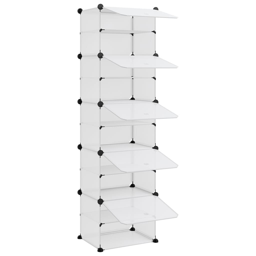 vidaXL Παπουτσοθήκη Διαφανής 44 x 31,5 x 153,5 εκ. από Πολυπροπυλένιο