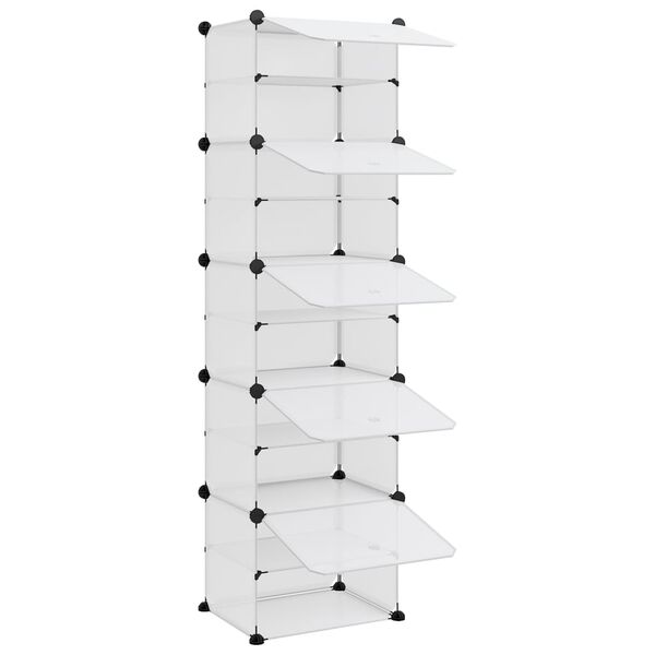 vidaXL Παπουτσοθήκη Διαφανής 44 x 31,5 x 153,5 εκ. από Πολυπροπυλένιο
