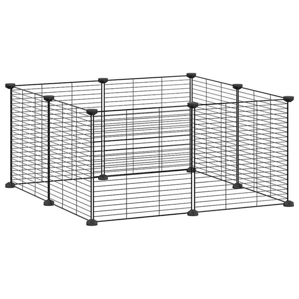 vidaXL Κλουβί για Κατοικίδια με 8 Πάνελ Μαύρο 35 x 35 εκ. Ατσάλινο