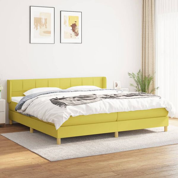 vidaXL &Kappa;&rho;&epsilon;&beta;ά&tau;&iota; Boxspring &mu;&epsilon; &Sigma;&tau;&rho;ώ&mu;&alpha; &Pi;&rho;ά&sigma;&iota;&nu;&omicron; 200x200 &epsilon;&kappa;. &Upsilon;&phi;&alpha;&sigma;&mu;ά&tau;&iota;&nu;&omicron;