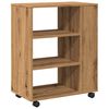vidaXL Ντουλάπι Τροχήλατο Αρτισιανή Δρυς 60x35x75 εκ. Επεξεργ. Ξύλο