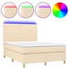 vidaXL &Kappa;&rho;&epsilon;&beta;ά&tau;&iota; Boxspring &mu;&epsilon; &Sigma;&tau;&rho;ώ&mu;&alpha; & LED &Kappa;&rho;&epsilon;&mu; 140x190 &epsilon;&kappa;. &Upsilon;&phi;&alpha;&sigma;&mu;ά&tau;&iota;&nu;&omicron;