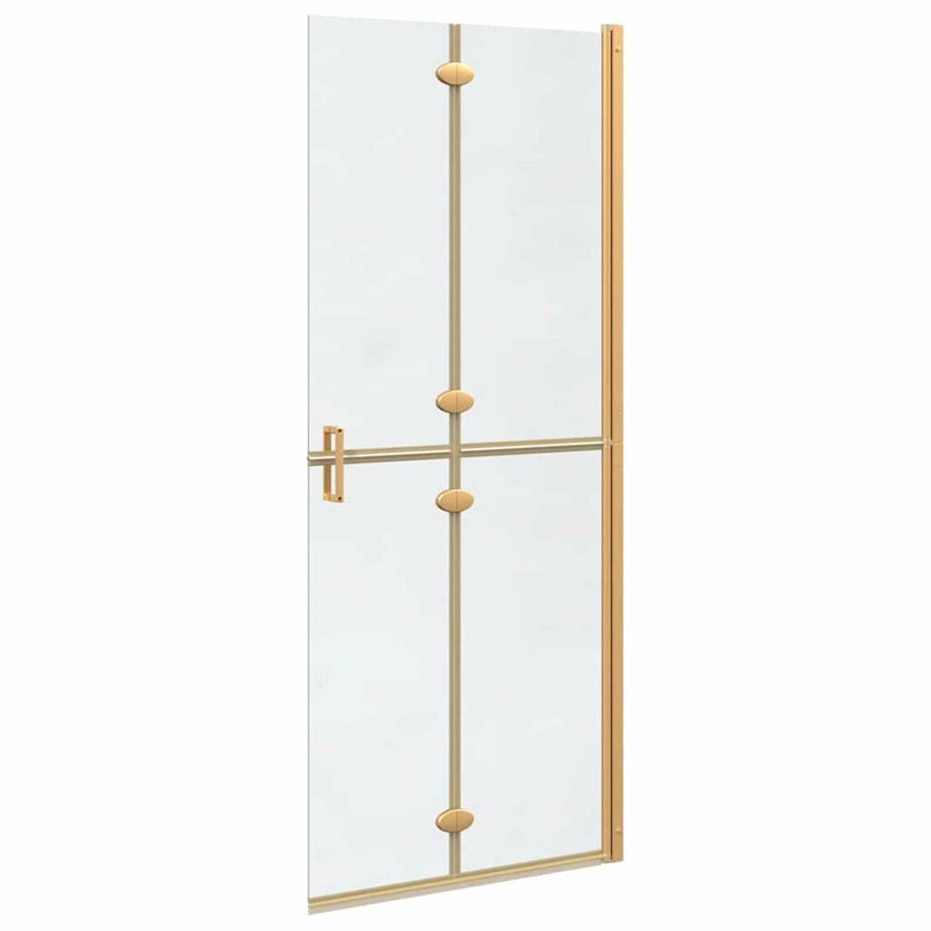 vidaXL Τοίχος ντους Walk-in Άλλο Χρυσό και διαφανές 80 x 190 cm