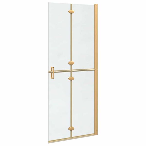 vidaXL Τοίχος ντους Walk-in Άλλο Χρυσό και διαφανές 80 x 190 cm