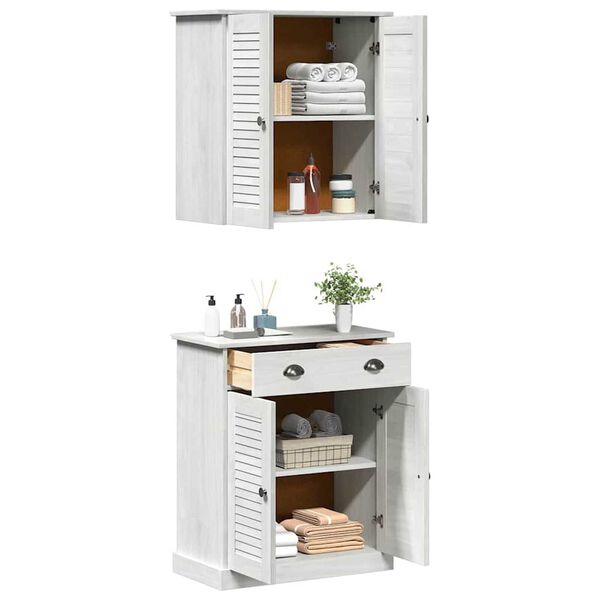 vidaXL Σετ Επίπλων Μπάνιου με συρτάρι 2 pcs Καφέ 67.5 x 34 x 80 εκ.