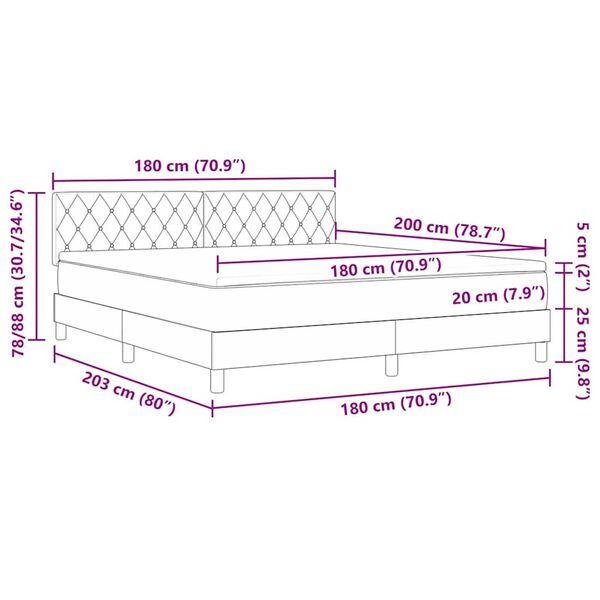 vidaXL Κρεβάτι με ελατήρια με στρώμα Ροζ 180 x 200 cm Βελούδο