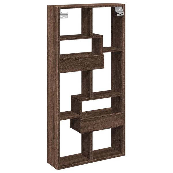 vidaXL Ντουλάπι Τοίχου Καφέ Δρυς 50x15x100 εκ. Επεξεργασμένο Ξύλο