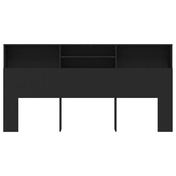 vidaXL Κεφαλάρι Με Αποθηκευτικό Χώρο Μαύρο 200 x 19 x 103,5 εκ.