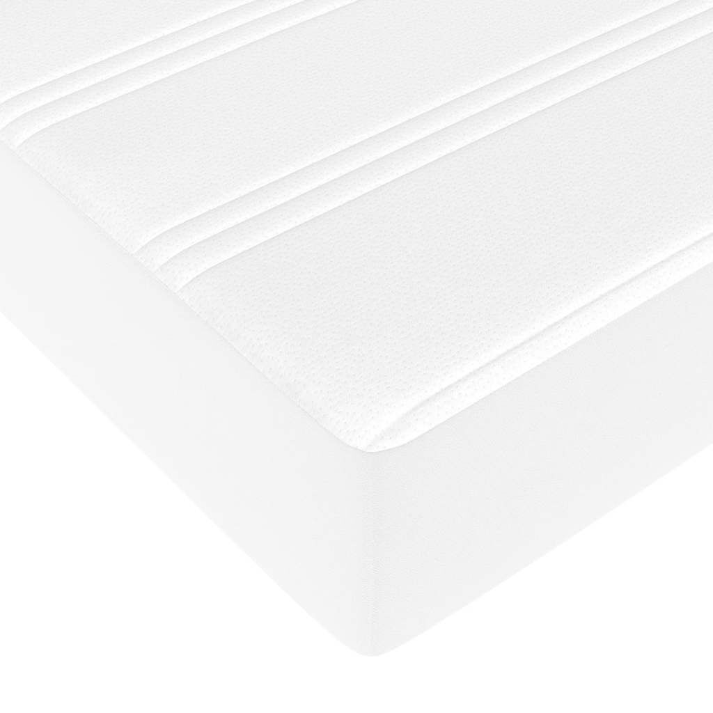 vidaXL Οθωμανικό κρεβάτι με στρώματα Λευκό 200x200cm Faux Leather