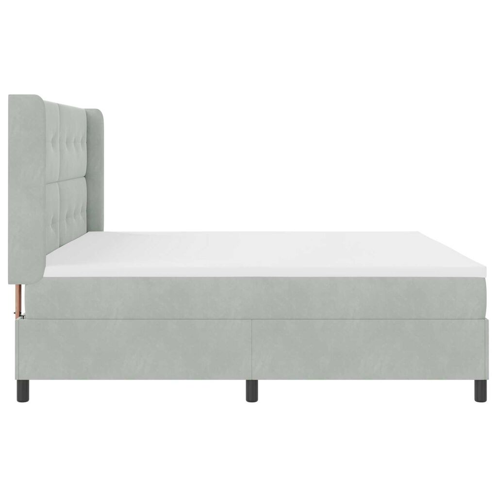 vidaXL Κρεβάτι Box Spring LED με Στρώμα Ανοιχτό γκρι 200 x 200 cm