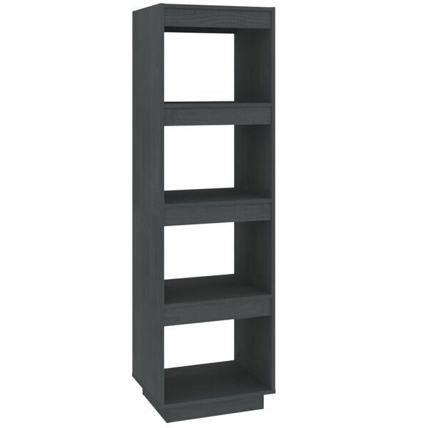 vidaXL Βιβλιοθήκη/Διαχωριστικό Χώρου Γκρι 40x35x135 εκ. Μασίφ Πεύκο
