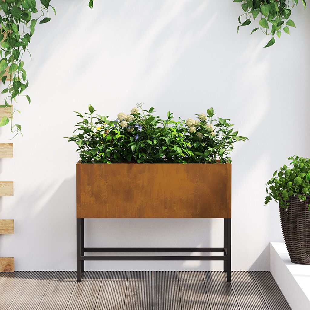 vidaXL Αναψυκτικο Κήπου 60x26x45 εκ Κατεστραμμένο Χάλυβα