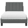 vidaXL Κρεβάτι με Στρώμα Hanko Σκούρο Γκρι 90x200 εκ. Υφασμάτινο