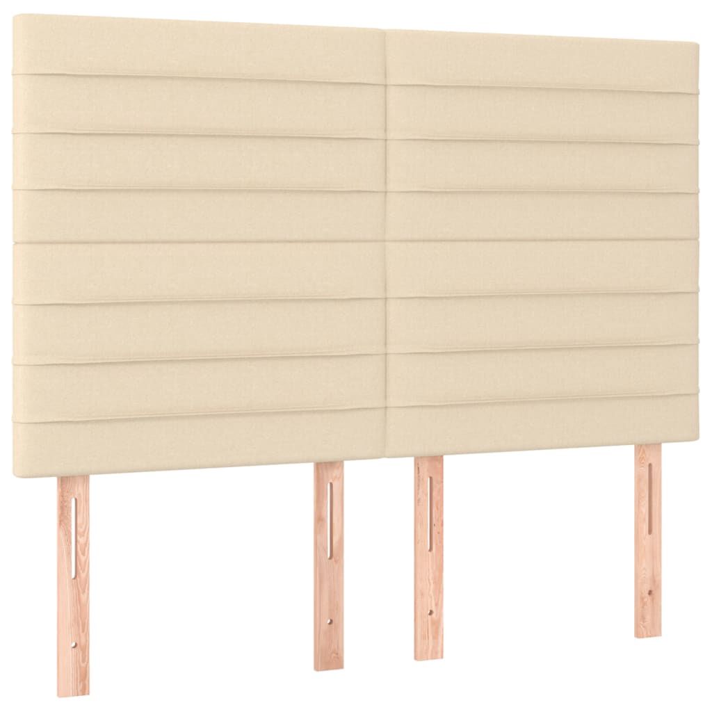 vidaXL Κρεβάτι Boxspring με Στρώμα Κρεμ 140x190 εκ. Υφασμάτινο