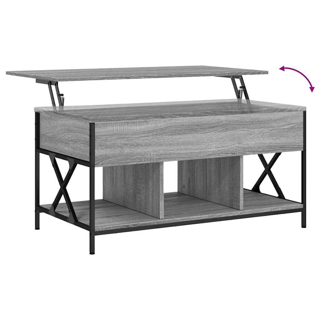 vidaXL Τραπεζάκι Σαλονιού Γκρι Sonoma 100x55x50 εκ. Επεξ. Ξύλο/Μέταλλο