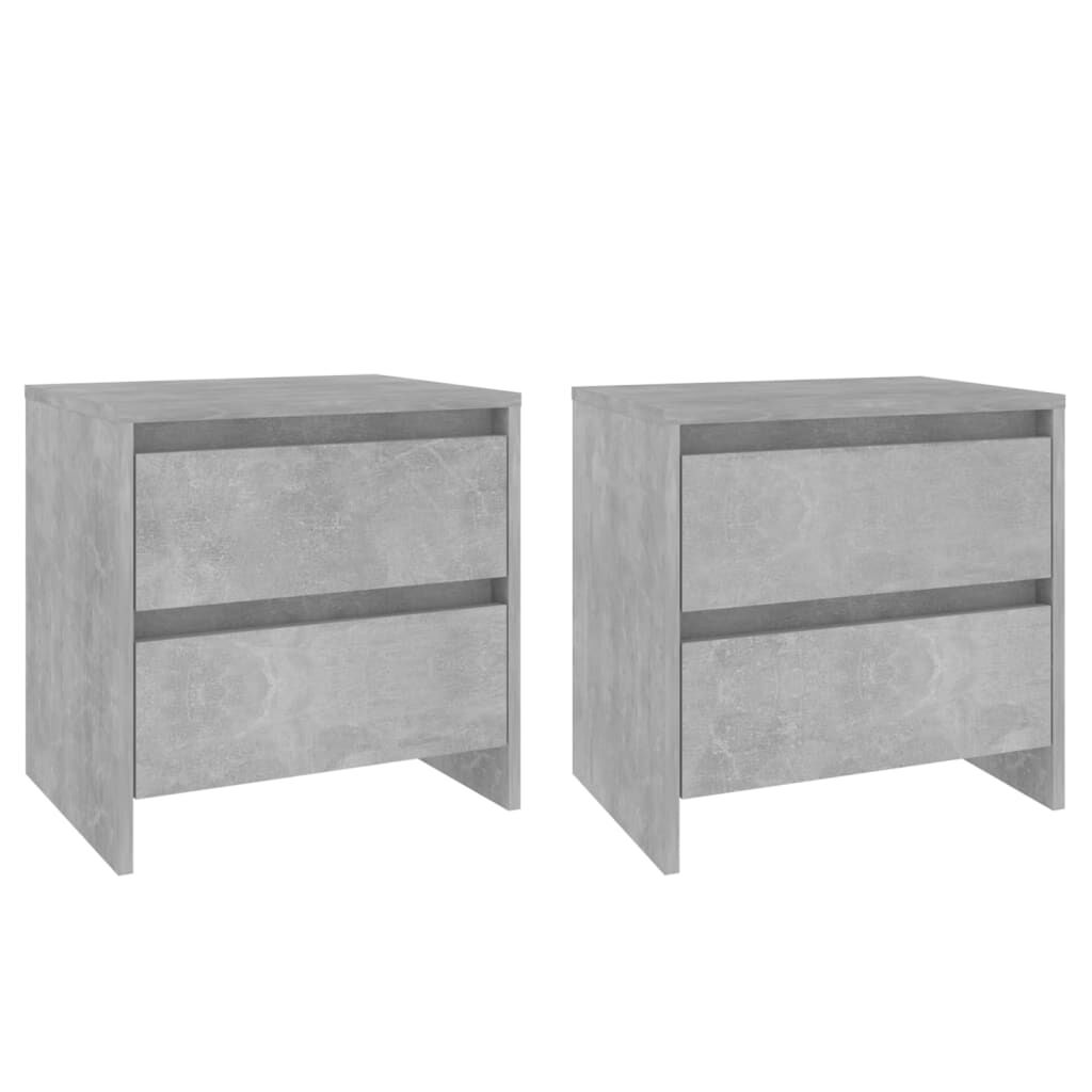 vidaXL Κομοδίνα 2 τεμ. Γκρι Σκυρ. 45x34,5x44,5 εκ. Επεξεργασμένο Ξύλο
