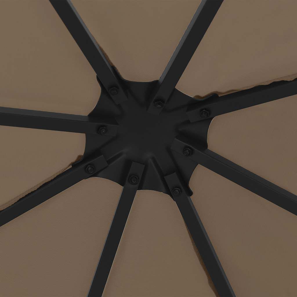 vidaXL Κιόσκι με Φωτάκια LED Taupe 3 x 3 μ.