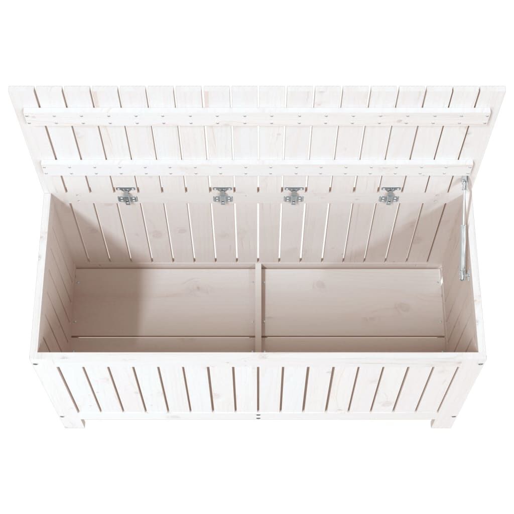 vidaXL Κουτί Αποθήκευσης Κήπου Λευκό 115x49x60 εκ. Μασίφ Ξύλο Πεύκου