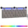 vidaXL &Kappa;&epsilon;&phi;&alpha;&lambda;ά&rho;&iota; &kappa;&rho;&epsilon;&beta;&alpha;&tau;&iota;&omicron;ύ &kappa;&rho;&epsilon;&mu;&alpha;&sigma;&tau;ό &Mu;&epsilon; &phi;&omega;&tau;&iota;&sigma;&mu;ό LED Taupe Ύ&phi;&alpha;&sigma;&mu;&alpha;