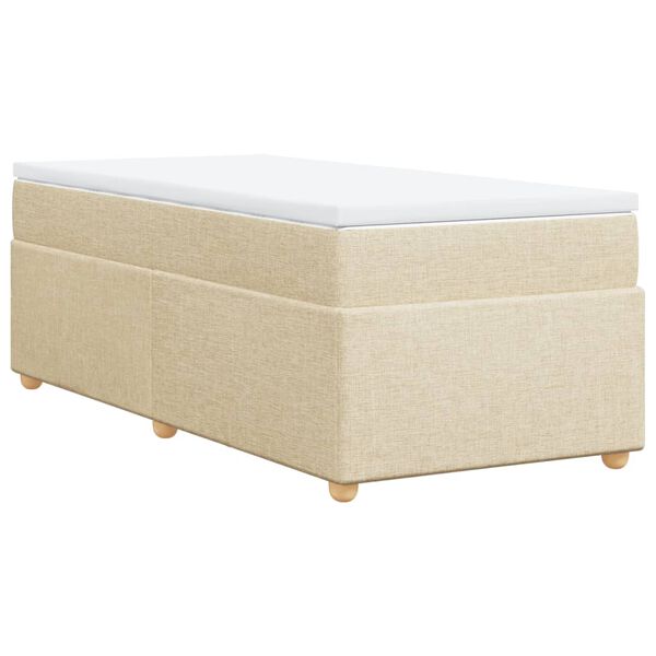 vidaXL Κρεβάτι Boxspring με Στρώμα Κρεμ 80 x 200 εκ. Υφασμάτινο