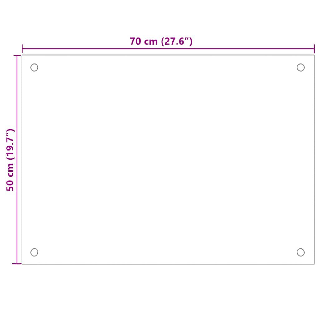 vidaXL Πλάτη Κουζίνας Διαφανής 70 x 50 εκ. από Ψημένο Γυαλί