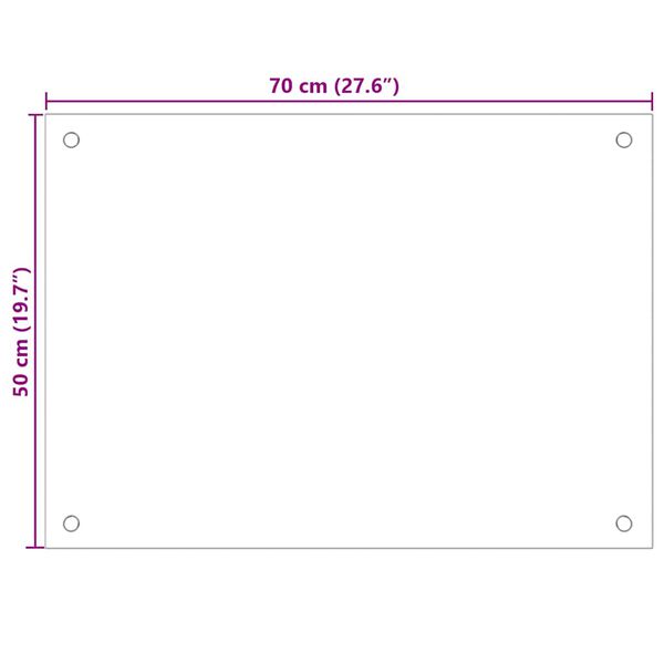 vidaXL Πλάτη Κουζίνας Διαφανής 70 x 50 εκ. από Ψημένο Γυαλί
