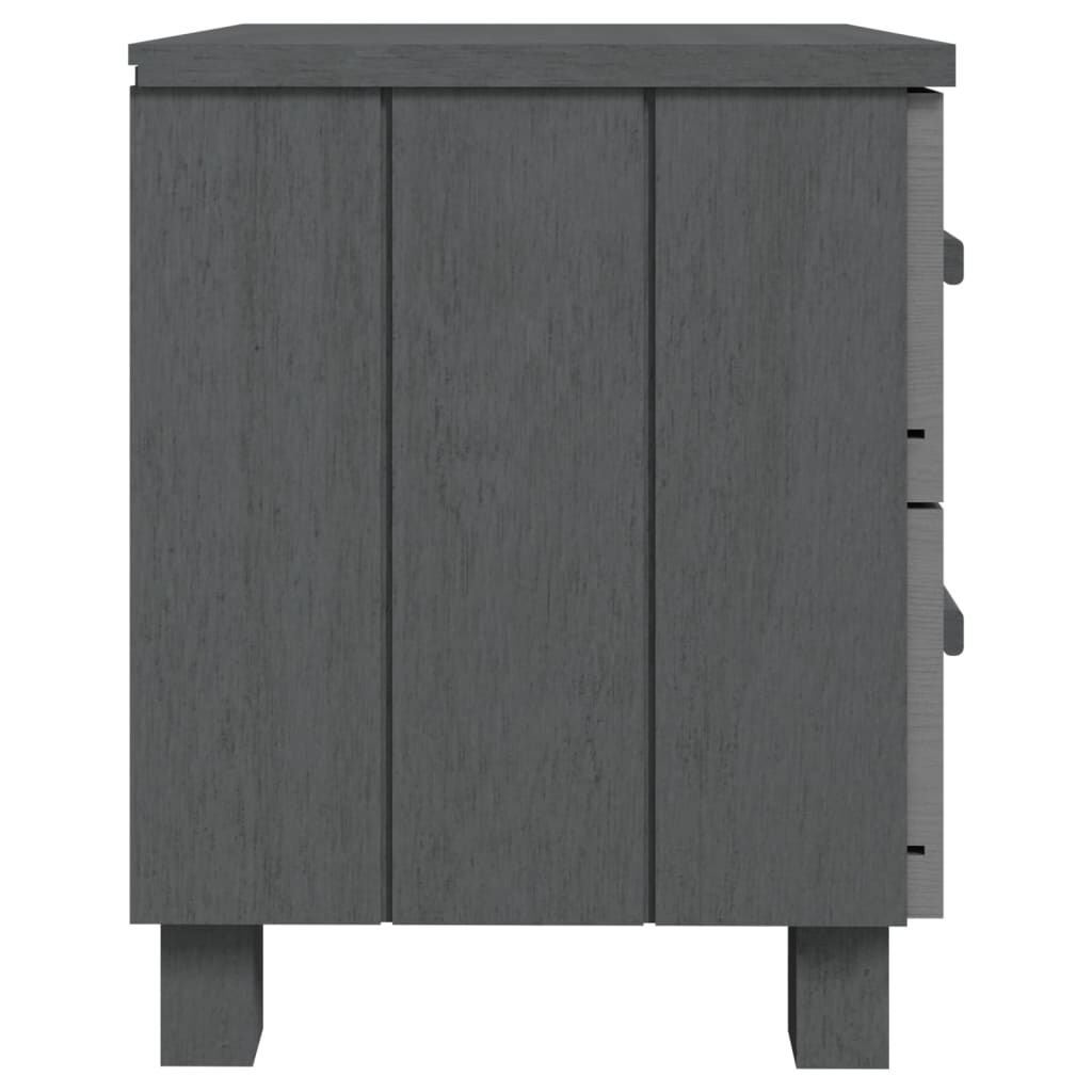 vidaXL Κομοδίνο HAMAR 2 Τεμ. Σκ. Γκρι 40x35x44,5εκ. Μασίφ Ξύλο Πεύκου