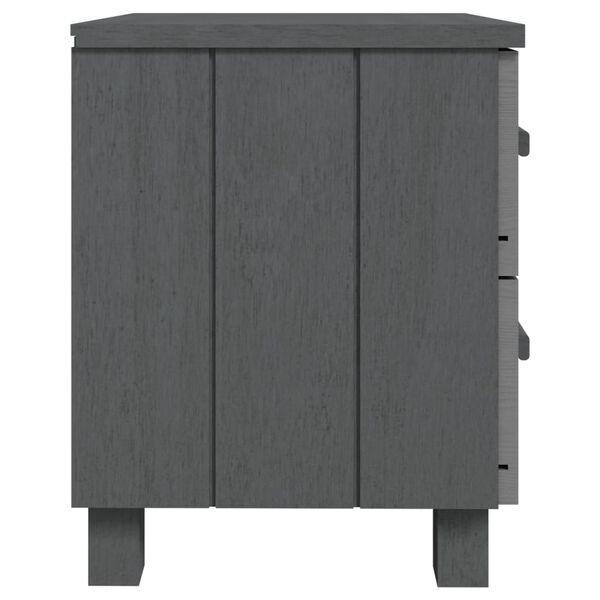 vidaXL Κομοδίνο HAMAR 2 Τεμ. Σκ. Γκρι 40x35x44,5εκ. Μασίφ Ξύλο Πεύκου