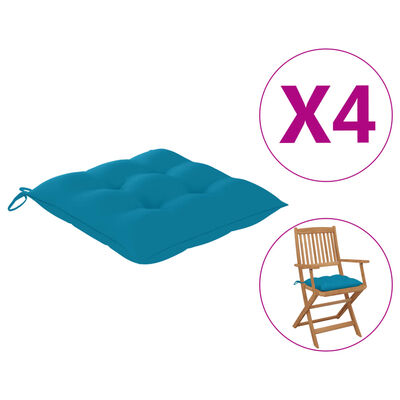 vidaXL Μαξιλάρια Καρέκλας 4 τεμ. Μπλε 40 x 40 x 8 εκ.