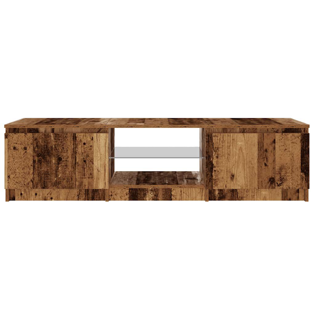 vidaXL Έπιπλο Τηλεόρασης LED Όψη Παλαιού Ξύλου 140x40x36εκ
