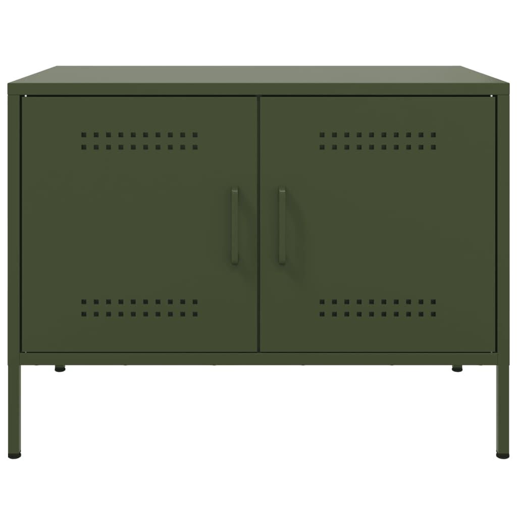 vidaXL Έπιπλα Τηλεόρασης 2 τεμ. Πράσινο Λαδί 68x39x50,5 εκ. από Χάλυβα