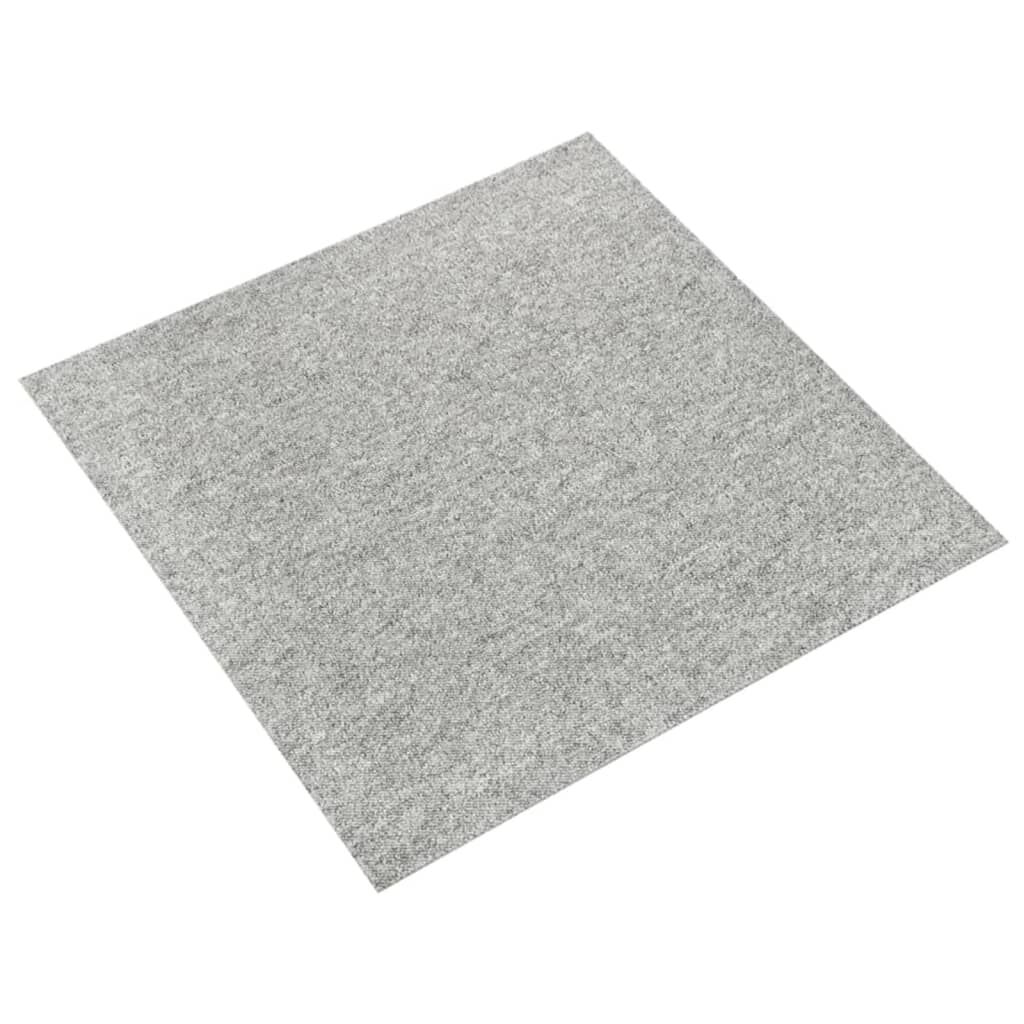 vidaXL Μοκέτα Πλακάκι 20 τεμ. Ανοιχτό Γκρι 5 μ² 50x50 εκ.