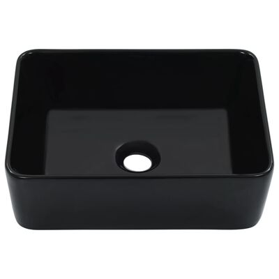 vidaXL Νιπτήρας Μαύρος 40 x 30 x 13 εκ. Κεραμικός