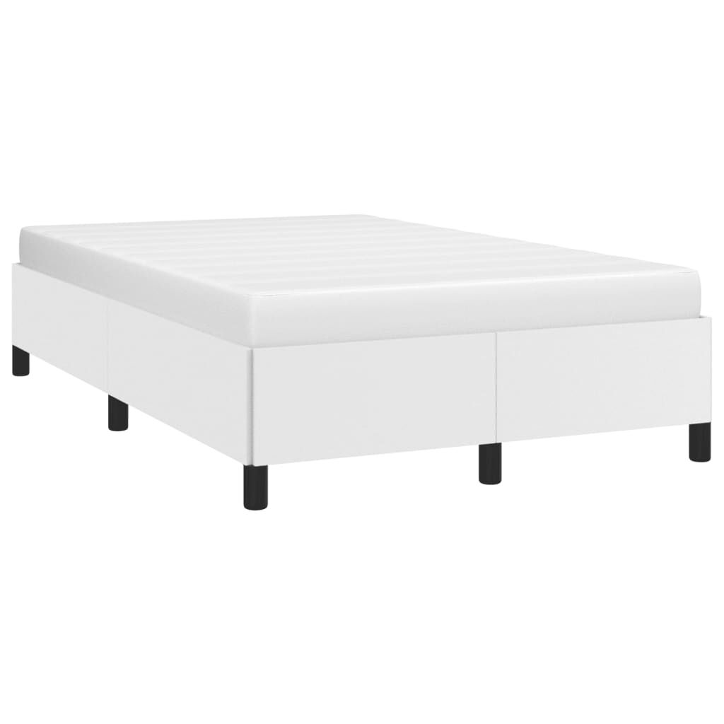 vidaXL Πλαίσιο Κρεβατιού χωρίς στρώμα Λευκό 120x190 εκ.Συνθ. Δέρμα