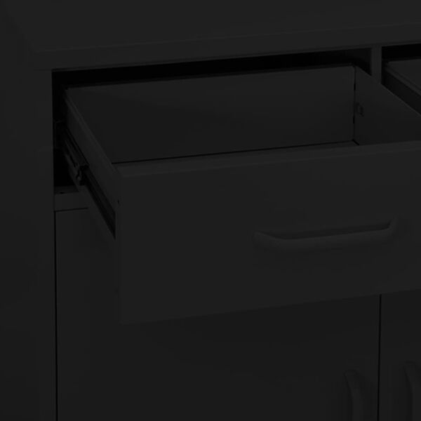 vidaXL Ντουλάπι Αποθήκευσης Μαύρο 80 x 35 x 101,5 εκ. από Ατσάλι