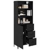 vidaXL Highboard &Mu;&alpha;ύ&rho;&eta; &Omicron;&xi;&upsilon;ά 69,5 x 34 x 180 &epsilon;&kappa;. &Epsilon;&pi;&epsilon;&xi;&epsilon;&rho;&gamma;&alpha;&sigma;&mu;έ&nu;&omicron; &xi;ύ&lambda;&omicron;