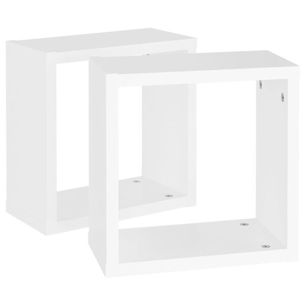 vidaXL Ράφια Κύβοι Τοίχου 2 τεμ. Λευκά 30 x 15 x 30 εκ. από MDF