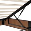 vidaXL Οθωμανικό κρεβάτι με στρώμα & LEDs Σκούρο καφέ 120x200cm Ύφασμα