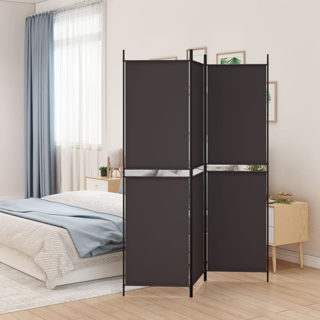 vidaXL Διαχωριστικό Δωματίου με 3 Πάνελ Καφέ 150x200 εκ. από Ύφασμα