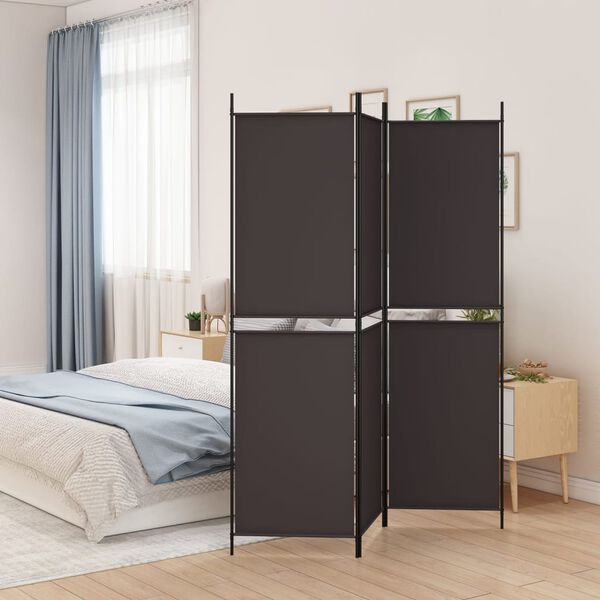 vidaXL Διαχωριστικό Δωματίου με 3 Πάνελ Καφέ 150x200 εκ. από Ύφασμα