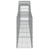 vidaXL Συρματοκιβώτια Τοξωτά 2 τεμ. 400x30x60/80 εκ. Γαλβαν. Ατσάλι