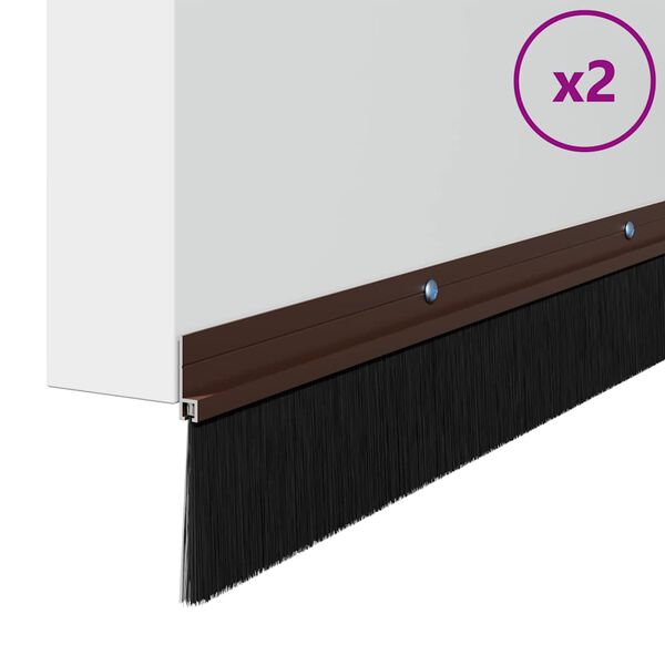 vidaXL Σφραγίδες πόρτας με βούρτσες που προσαρτώνται 2 pcs Καφέ 100 cm