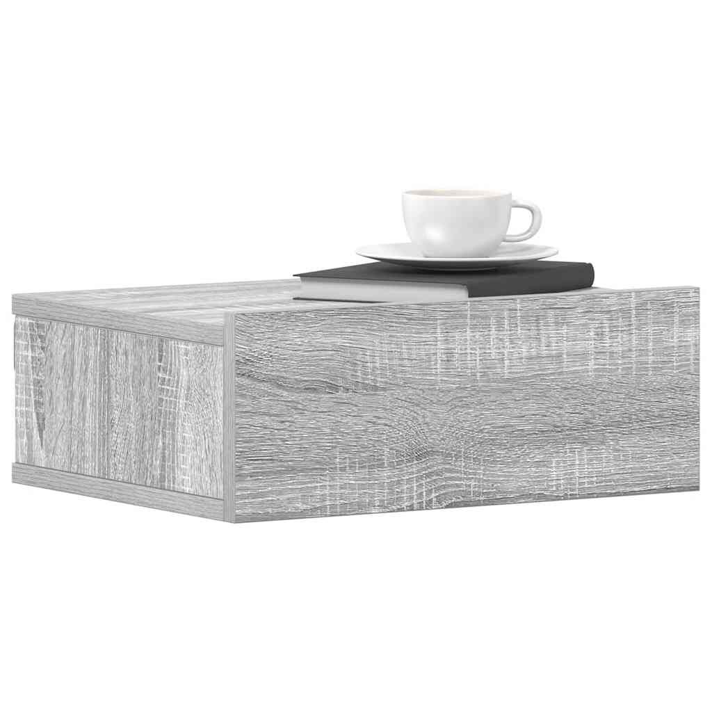 vidaXL Κομοδίνο Κρεμαστό Γκρι Sonoma 40x30x15 εκ. Επεξεργασμένο Ξύλο