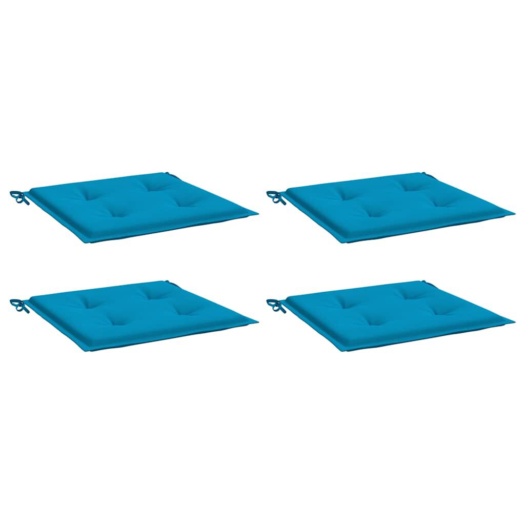 vidaXL Μαξιλάρια Καρέκλας Κήπου 4 τεμ. Μπλε 40x40x3 εκ. Υφασμάτινα