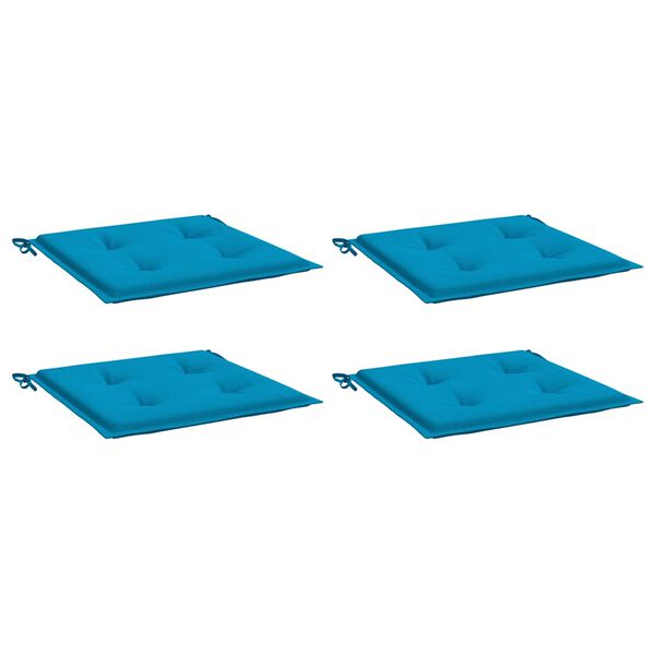 vidaXL Μαξιλάρια Καρέκλας Κήπου 4 τεμ. Μπλε 40x40x3 εκ. Υφασμάτινα