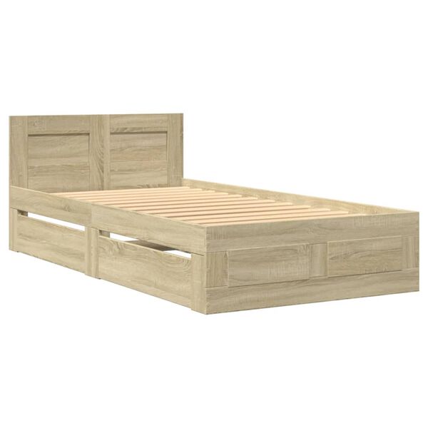vidaXL Πλαίσιο Κρεβατιού με Κεφαλάρι Sonoma Δρυς 100x200εκ. Επεξ. Ξύλο